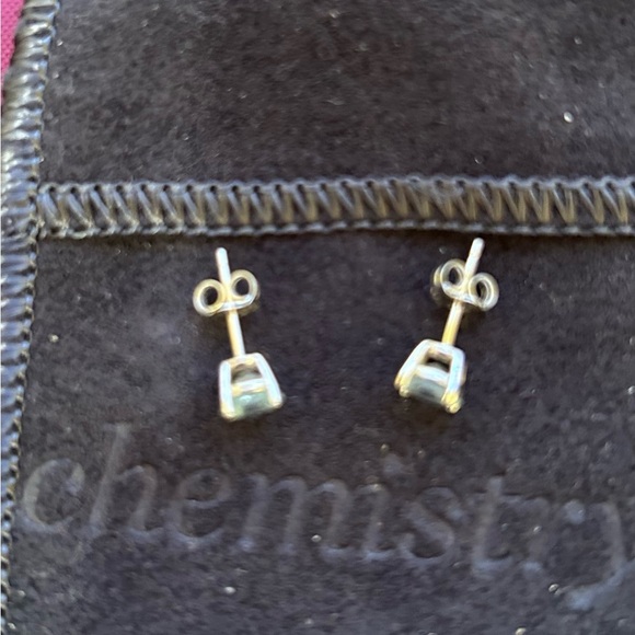 14k white gold aquamarine earrings - Picture 2 of 4